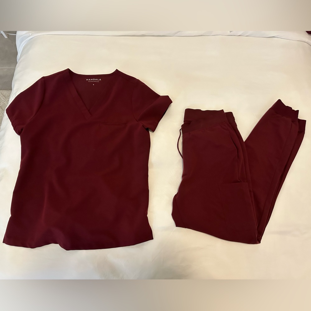 Burgundy Mandala Scrub Set Small